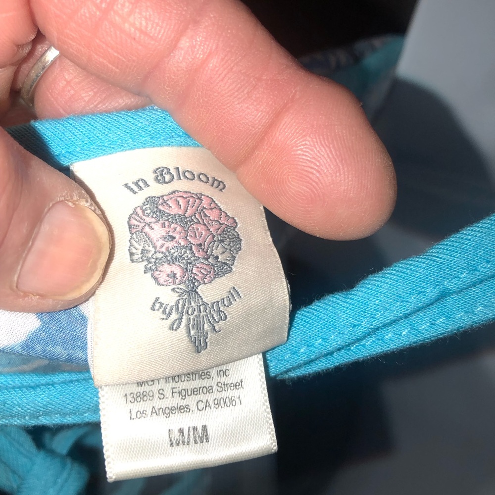 IN BLOOM- Aquablue mixed print TANK DRESS MINI - Picture 6 of 7
